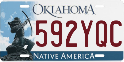 OK license plate 592YQC