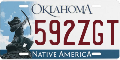 OK license plate 592ZGT