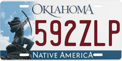 OK license plate 592ZLP
