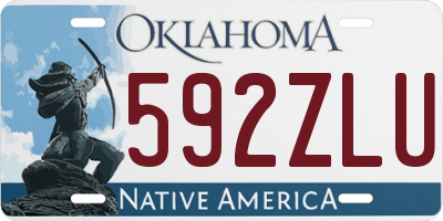 OK license plate 592ZLU