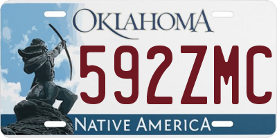 OK license plate 592ZMC