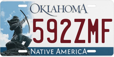 OK license plate 592ZMF