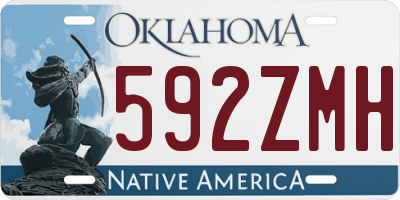 OK license plate 592ZMH