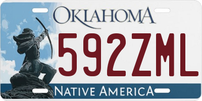 OK license plate 592ZML