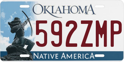 OK license plate 592ZMP