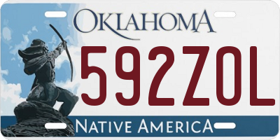 OK license plate 592ZOL