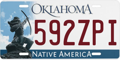 OK license plate 592ZPI