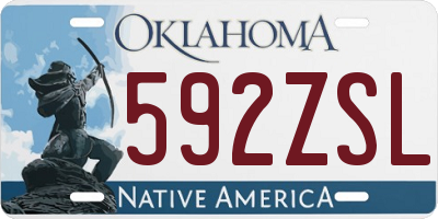OK license plate 592ZSL