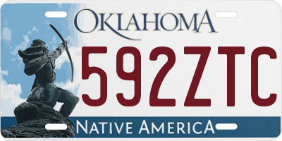 OK license plate 592ZTC