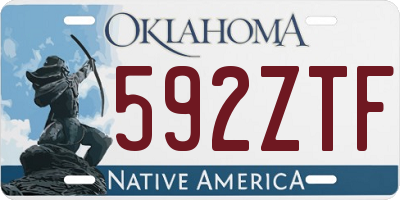OK license plate 592ZTF