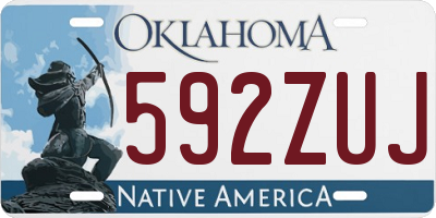 OK license plate 592ZUJ