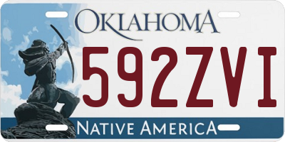 OK license plate 592ZVI