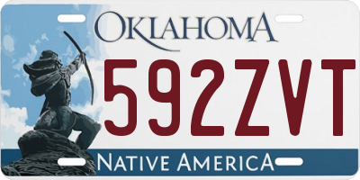 OK license plate 592ZVT