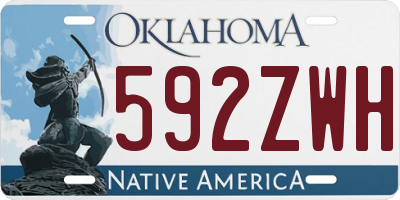 OK license plate 592ZWH