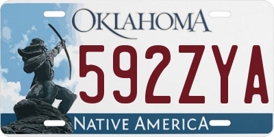 OK license plate 592ZYA