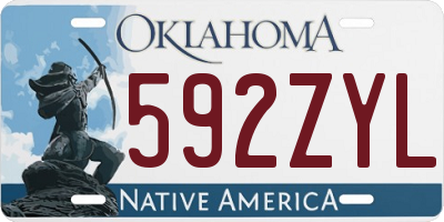 OK license plate 592ZYL