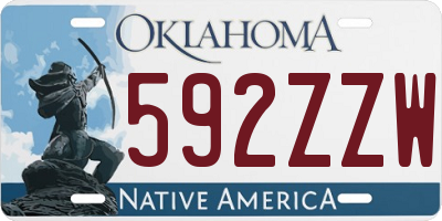 OK license plate 592ZZW