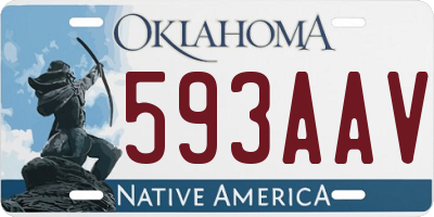 OK license plate 593AAV