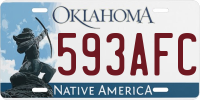 OK license plate 593AFC