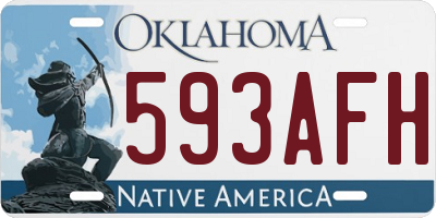 OK license plate 593AFH