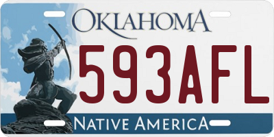 OK license plate 593AFL