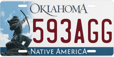 OK license plate 593AGG