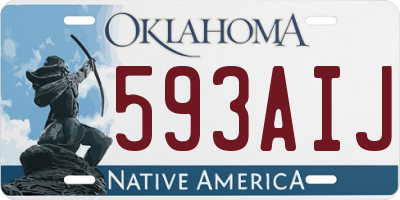OK license plate 593AIJ