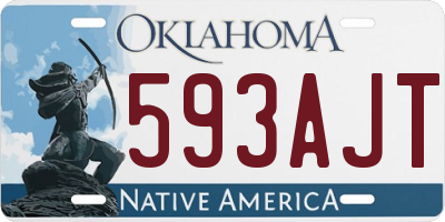 OK license plate 593AJT