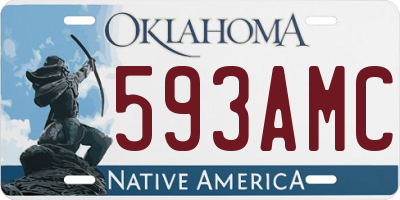 OK license plate 593AMC