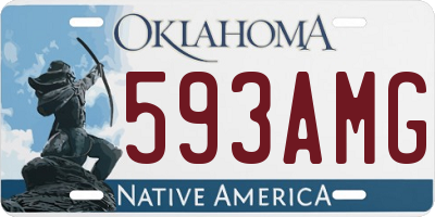 OK license plate 593AMG