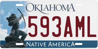 OK license plate 593AML