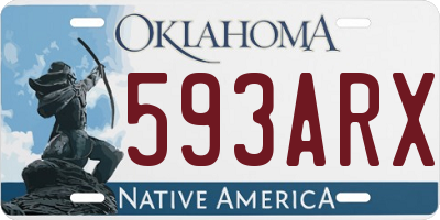 OK license plate 593ARX