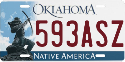 OK license plate 593ASZ