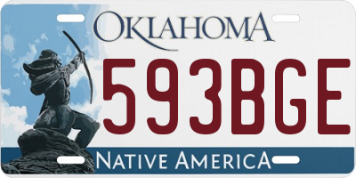 OK license plate 593BGE