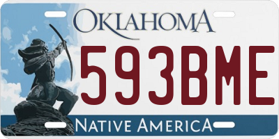 OK license plate 593BME