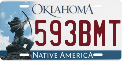OK license plate 593BMT