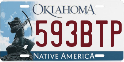 OK license plate 593BTP