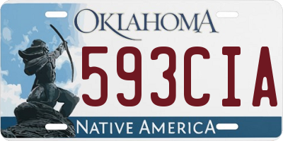 OK license plate 593CIA