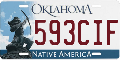OK license plate 593CIF