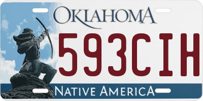 OK license plate 593CIH