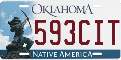 OK license plate 593CIT