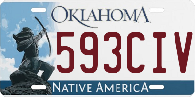 OK license plate 593CIV