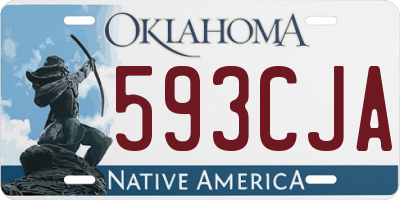 OK license plate 593CJA
