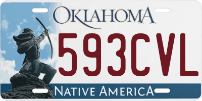 OK license plate 593CVL