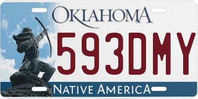 OK license plate 593DMY