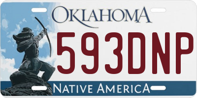OK license plate 593DNP