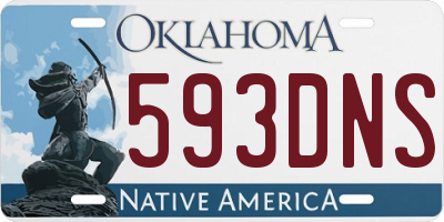 OK license plate 593DNS