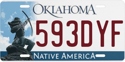 OK license plate 593DYF