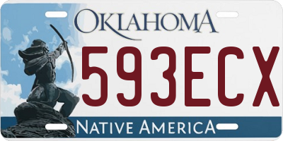 OK license plate 593ECX