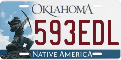 OK license plate 593EDL